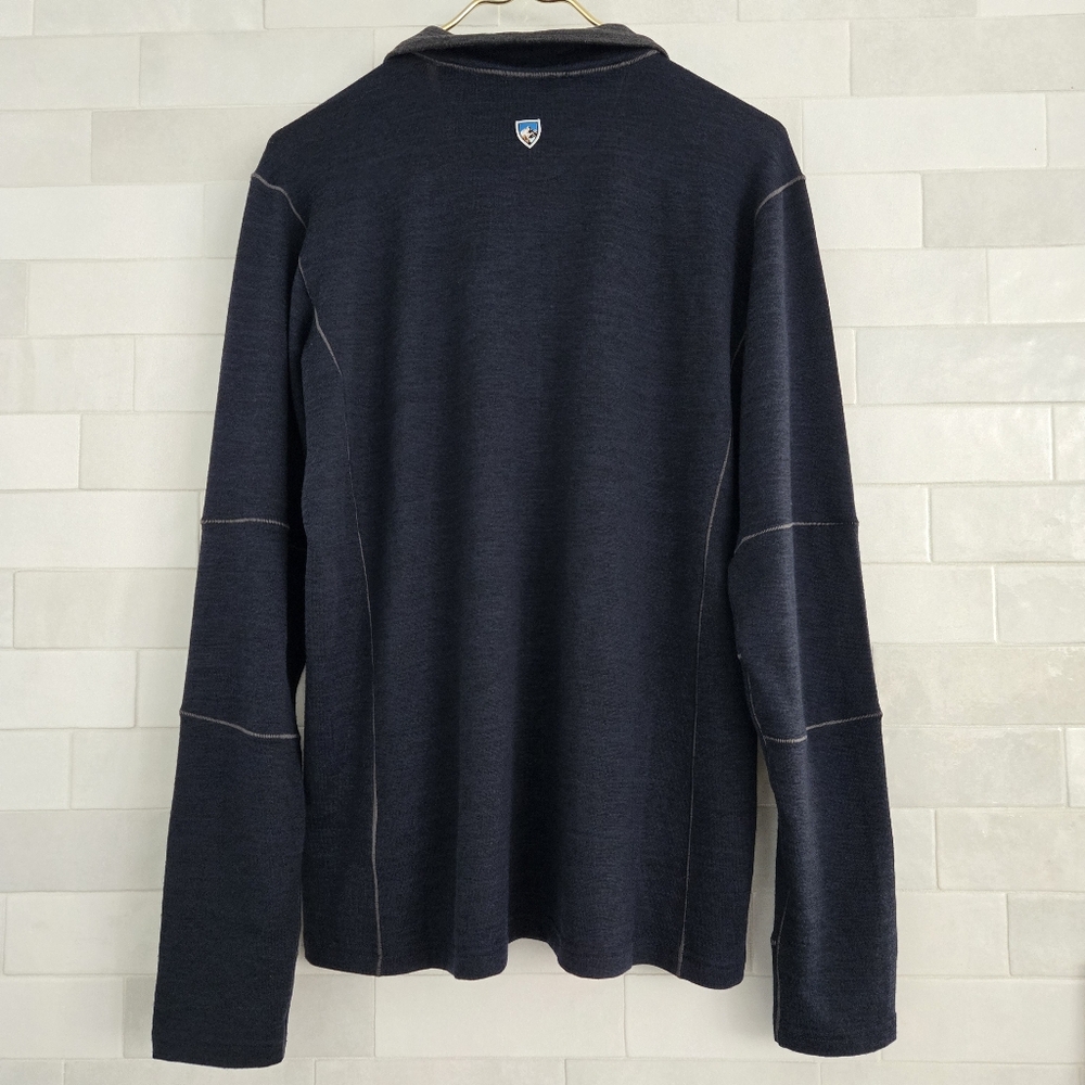 NWT Kuhl Ryzer 1/4 Zip Men's Pullover Size Medium Midnight Blue Navy Gray NEW - Picture 11 of 11